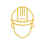 Design Built Homes in Mid-MO | Construction Worker Icon Yellow 