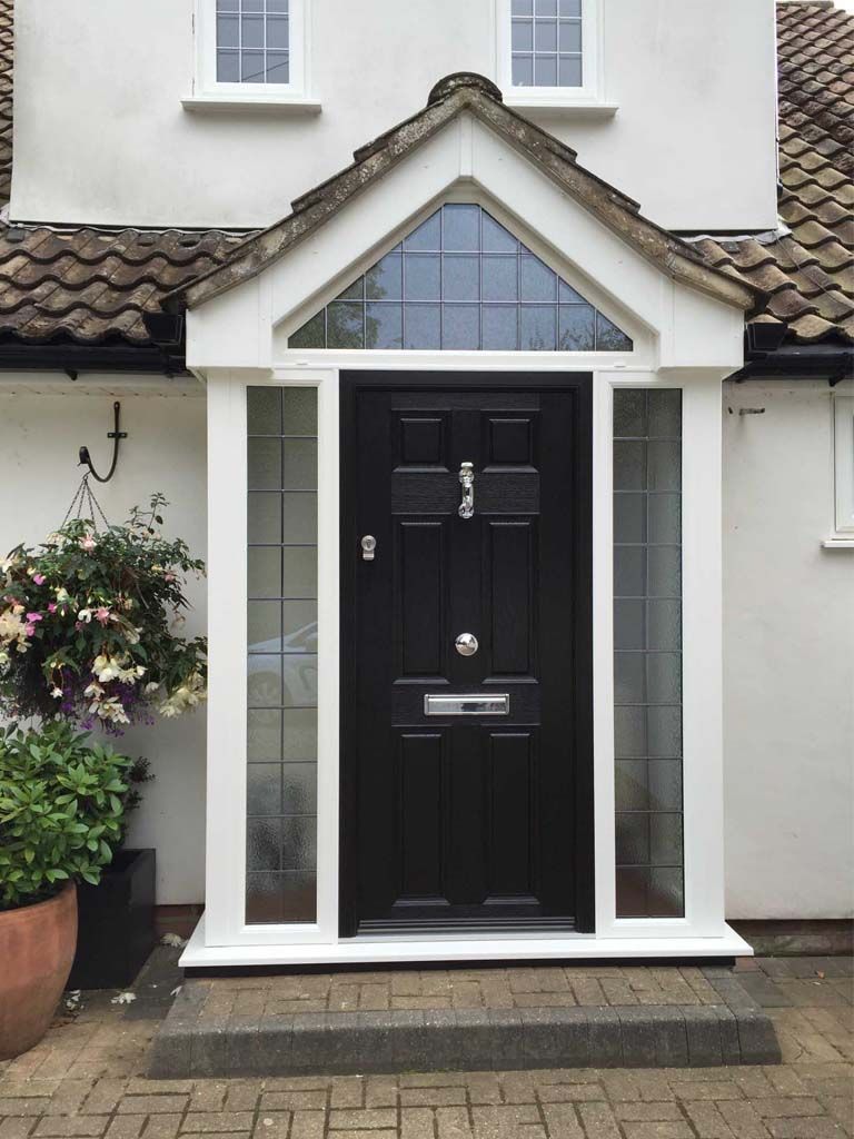 Black composite door installed by Aspen Home Improvements of Billericay Essex