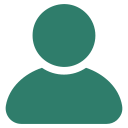 Green user profile icon on white background