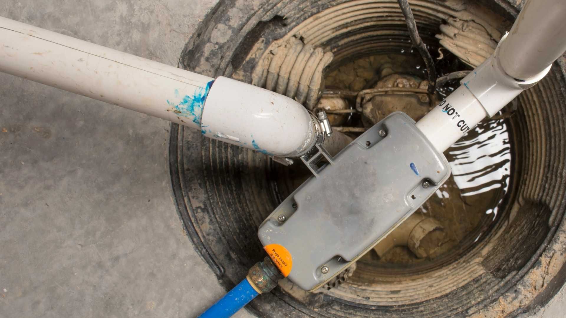 a close up of a drain with a hose coming out of it .