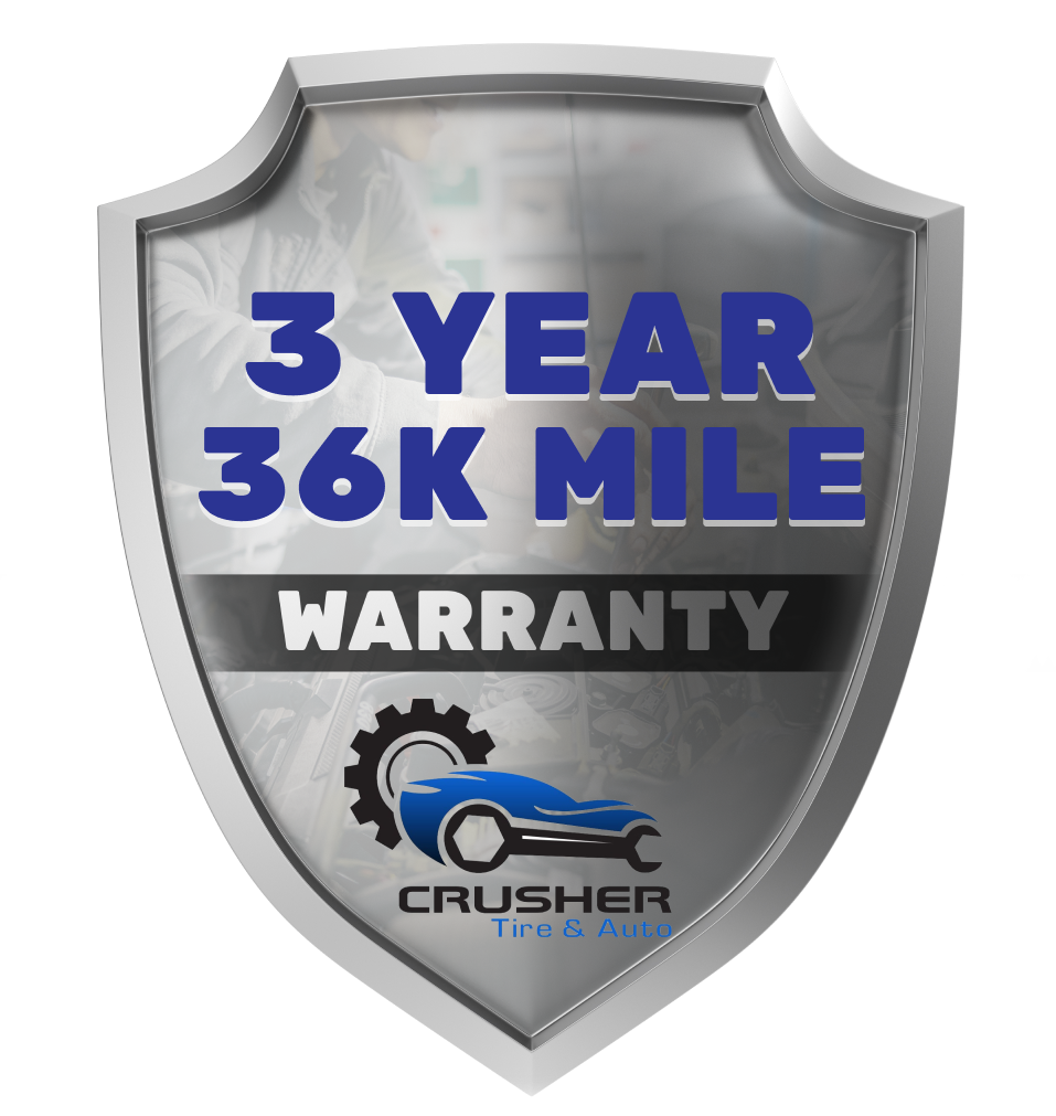 3 Year 36K Mile Warranty Logo | Crusher Tire & Auto