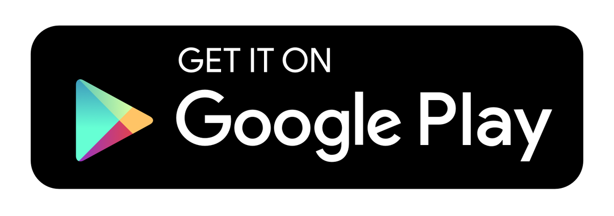 Google Play badge with multicolor triangle icon and white text on black background