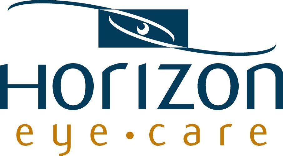 Horizon Eye Care logo with stylized eye and teal, orange text