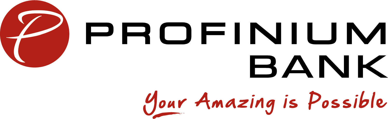 Profinium Bank logo with red emblem and slogan “Your Amazing is Possible”