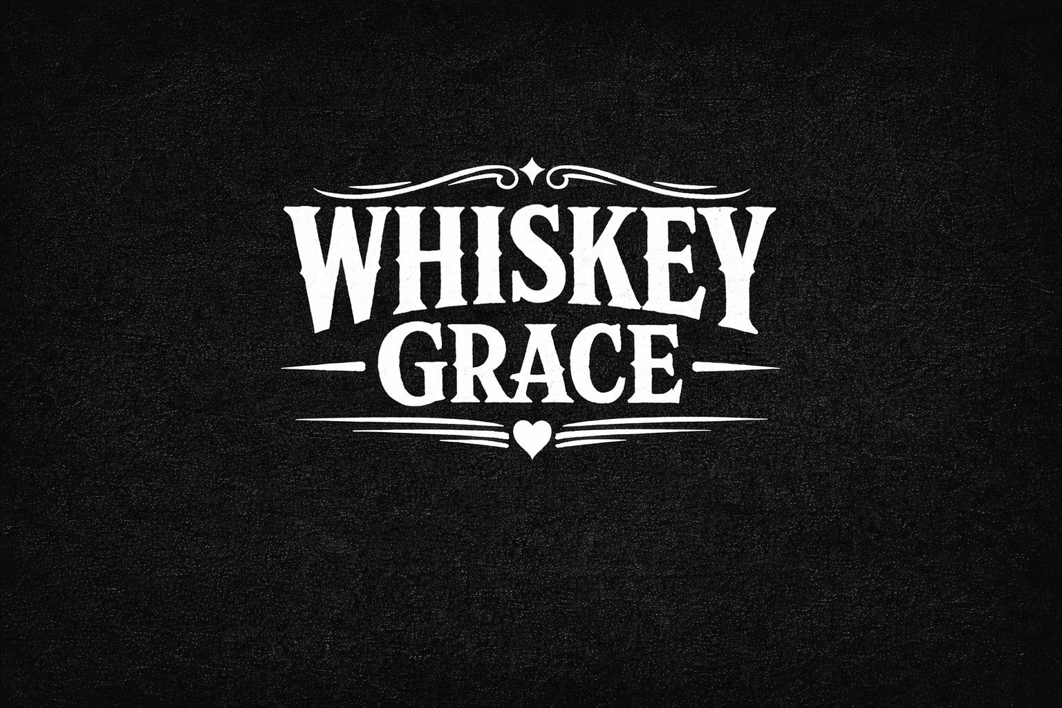 White “Whiskey Grace” logo on a black textured background