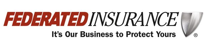 Logo for Federated Insurance, red text over black. Includes the slogan