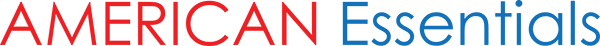 American Essentials logo in red and blue text on a white background