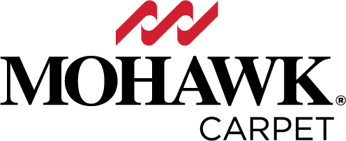 Mohawk Carpet logo in black and red on a white background