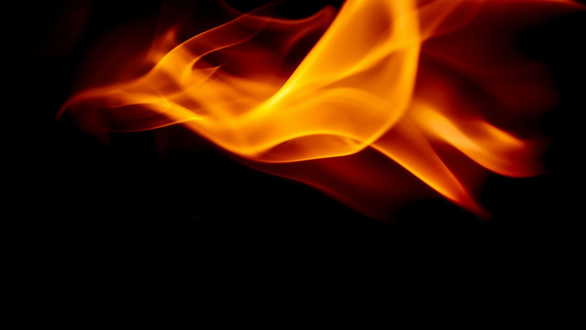 Flame on Black Background