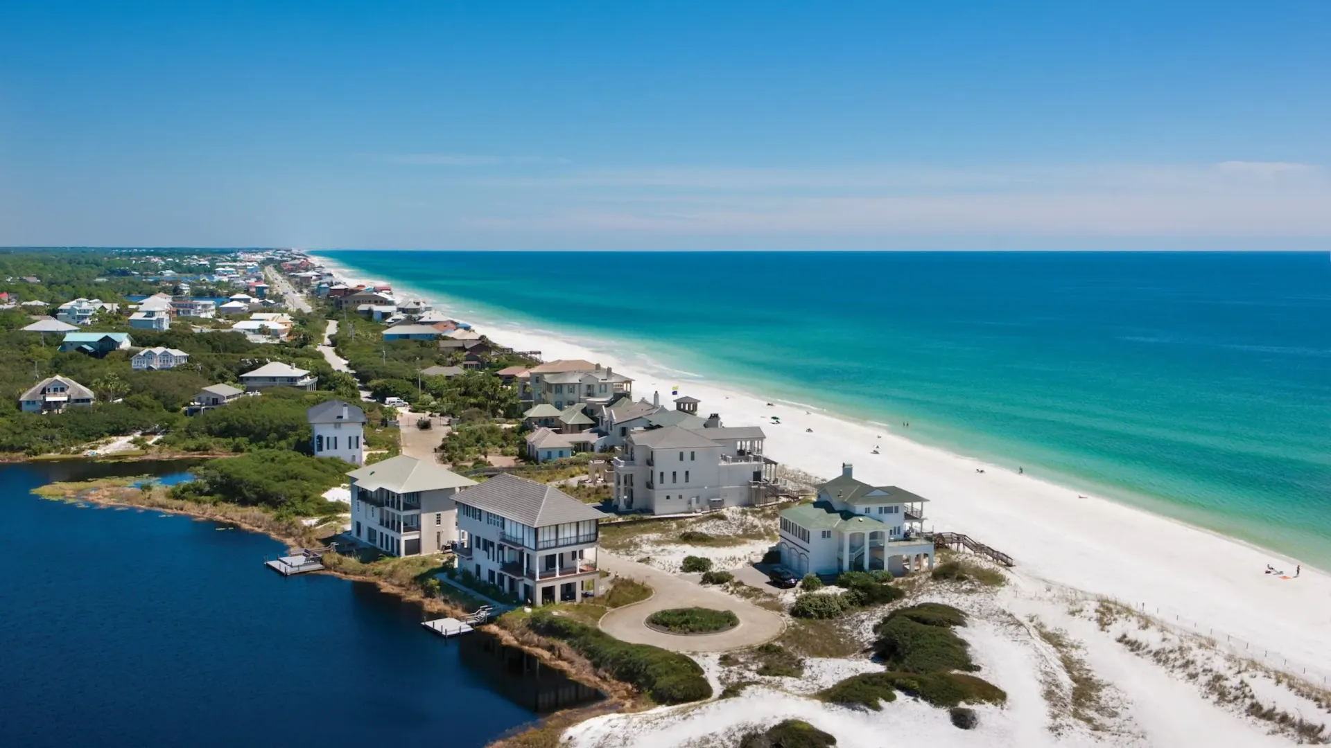 Coastal view of Santa Rosa Beach, Florida, served by Double O & Co Dumpster Rentals