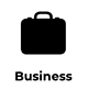 Black briefcase icon labeled “Business”