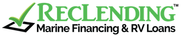 ReClending logo with green checkmark and text “Marine Financing & RV Loans”