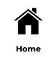 Black house icon labeled “Home” underneath