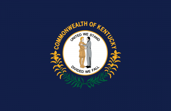 Kentucky state seal on a blue background with “Commonwealth of Kentucky” text