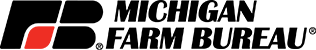 Michigan Farm Bureau logo with black text and a red-and-black emblem