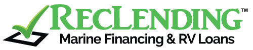 ReClending logo with green checkmark and “Marine Financing & RV Loans” text