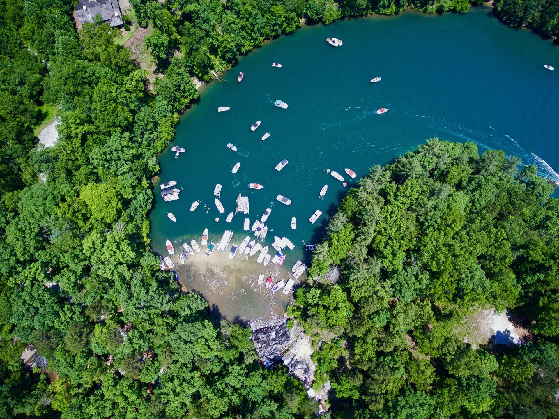 Boating on a lake in South Carolina