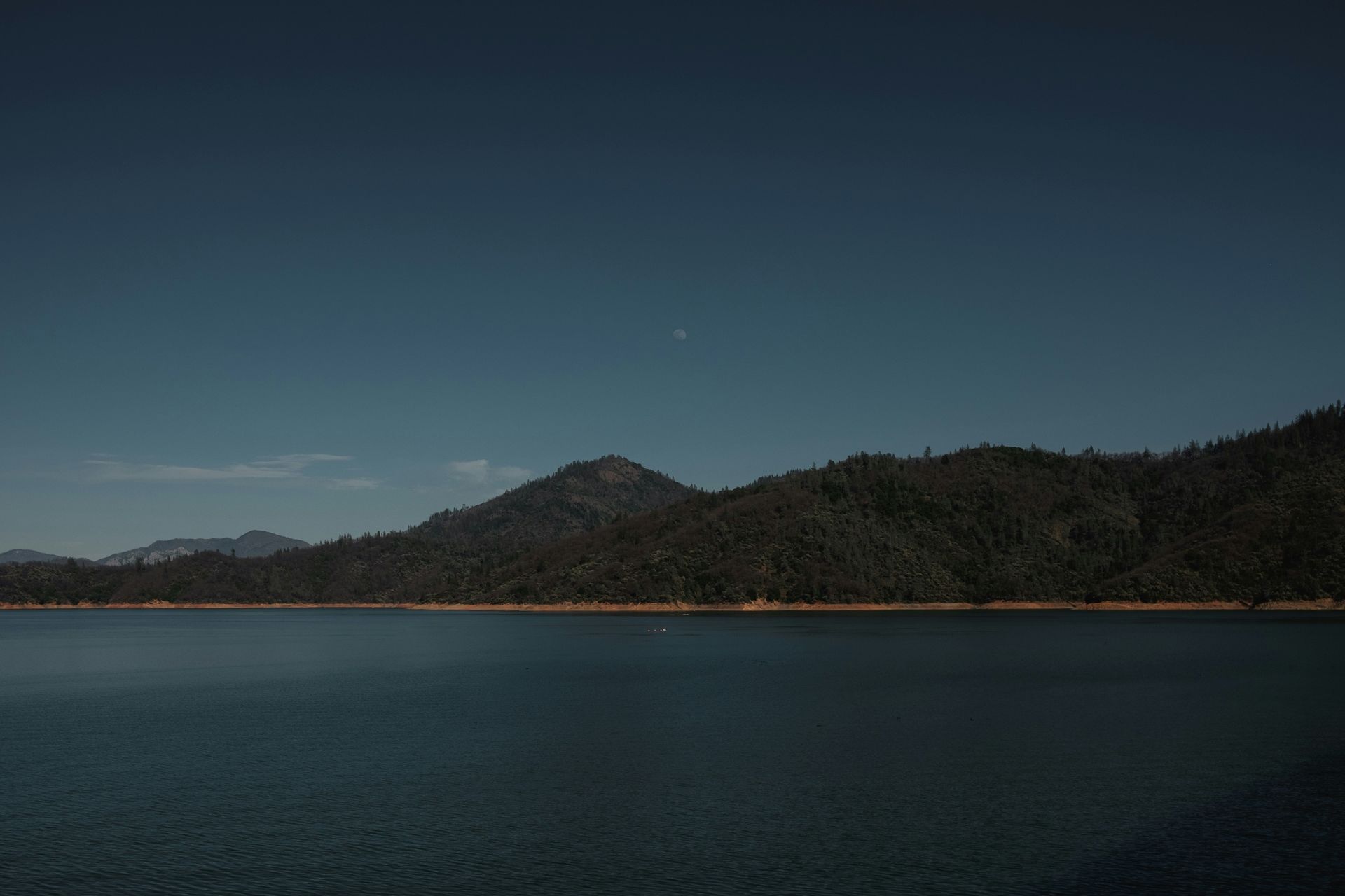 Lake Shasta and the surrounding mountains in Northern California