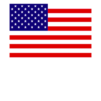 Veteran Owned & operated United States flag with 50 stars and 13 red and white stripes