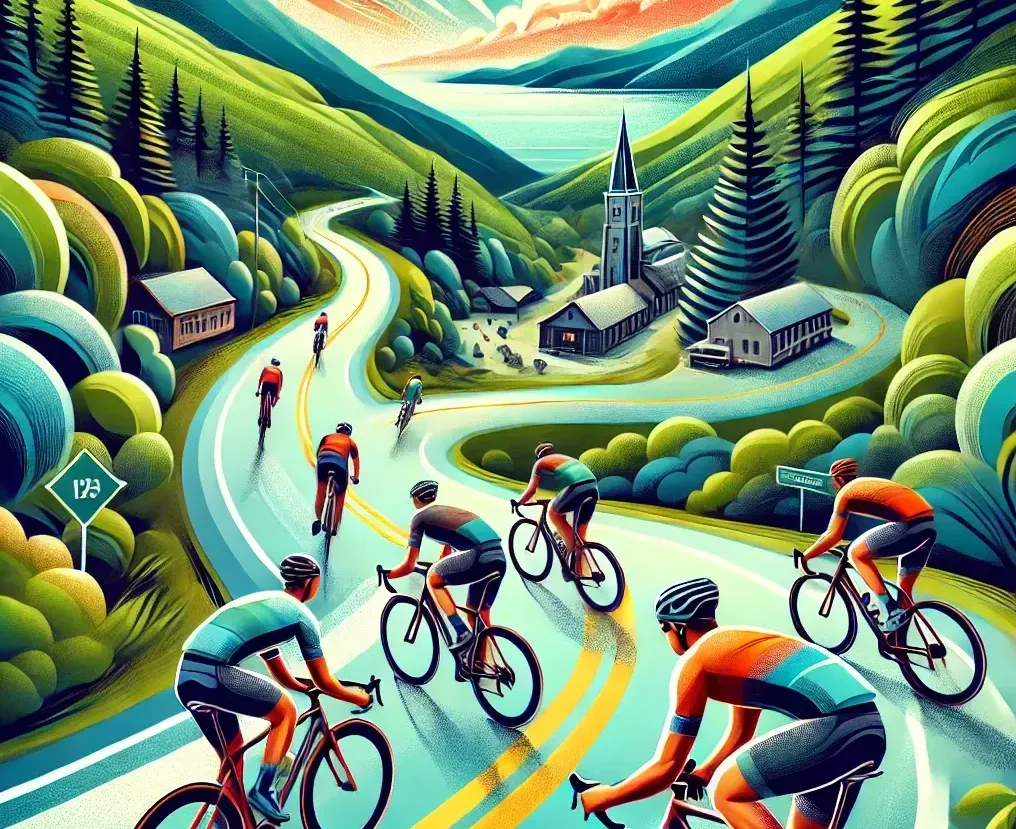 Blue Ridge Mountains biking illustration