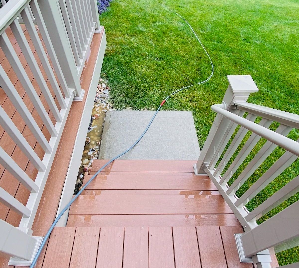 composite deck soft washed