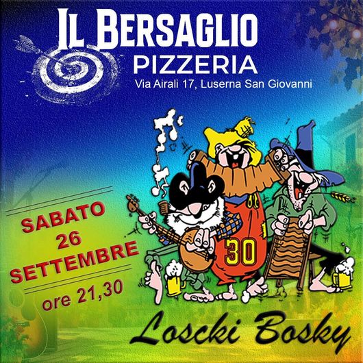 Locandina promozionale del couscous marocchino della Pizzeria Il Bersaglio, con date, prezzo e foto del piatto.