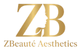 Gold &ldquo;ZB&rdquo; logo with a profile silhouette and the text &ldquo;ZBeaut&eacute; Aesthetics&rdquo; underneath