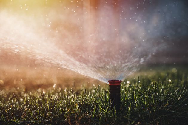 lawn sprinkler in Lehigh Acres FL with Sun