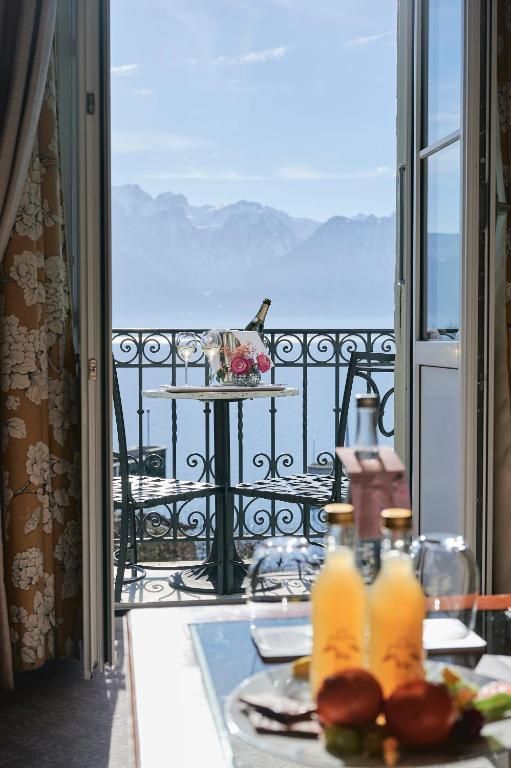 private balcony of hotel on Switzerland golf tour