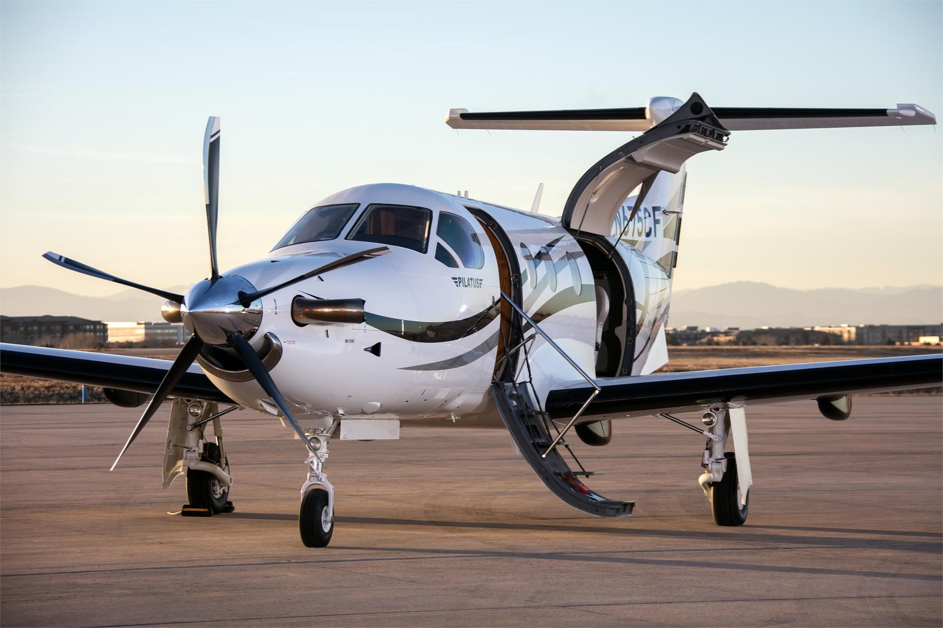 private jet on runway ready for golf tour guests