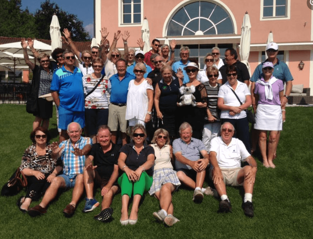 Golfing group picture after golf round in Italy