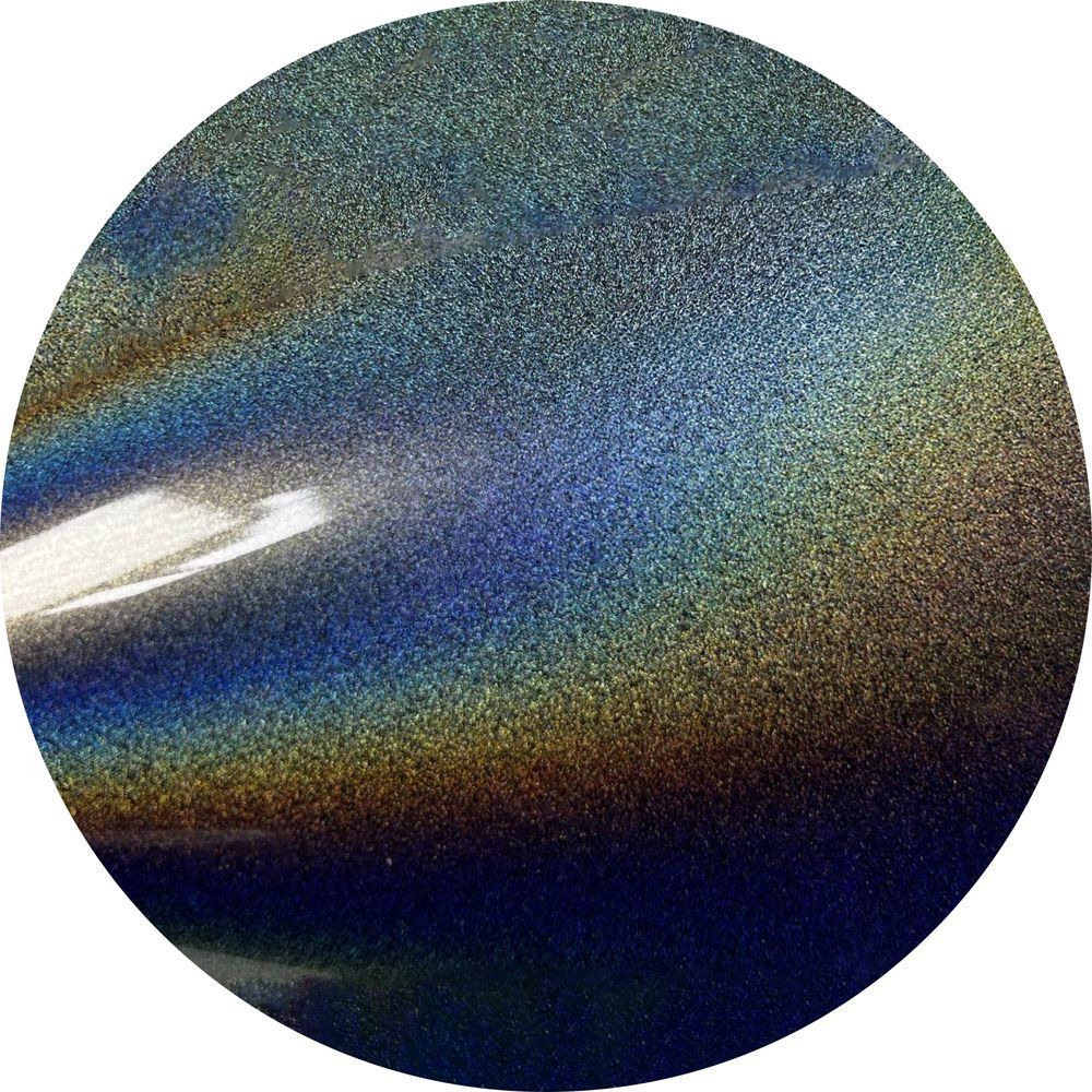 A close up of a rainbow colored circle on a white background