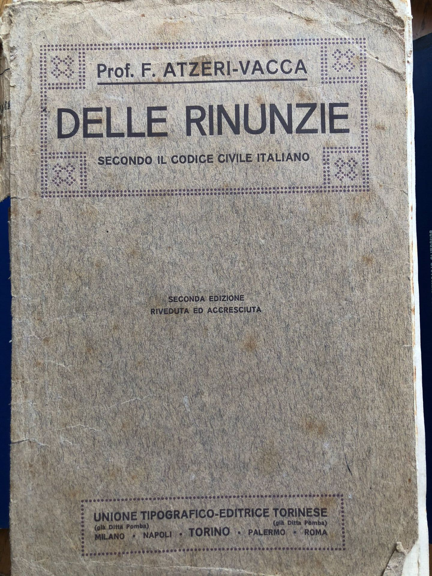 saggio scritto da prof. Atzeri-Vacca in studio legale di Cagliari