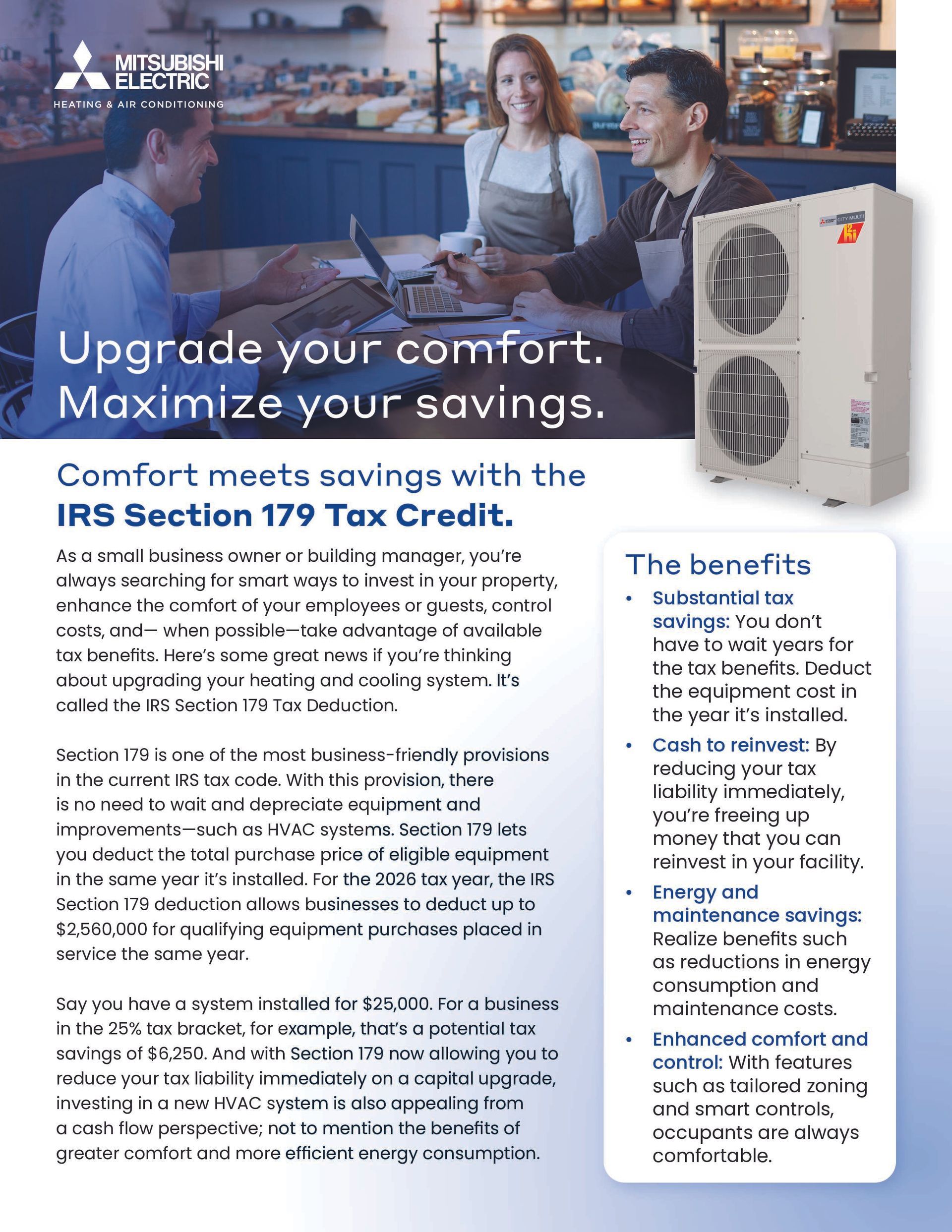 An infographic titled Clean Heating & Cooling Solutions explaining the benefits and process of residential heat pumps.