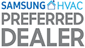 The logo for a samsung hvac preferred dealer.