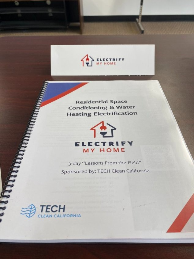 Training manual titled Residential Space Conditioning & Water Heating Electrification, sponsored by TECH Clean California.