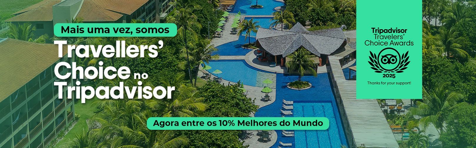 Mais uma vez somos eleitos um dos melhores resorts do mundo Eleito um dos melhores resort de praia do mundo