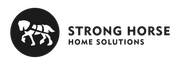 Strong Horse Home Solutions logo with white horse on blue circle and gray text