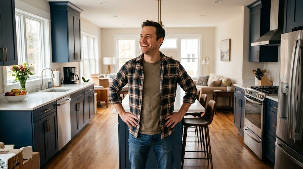 Happy homeowner after remodeling