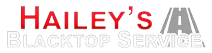 Hailey’s Blacktop Service logo in red and gray text on a white background