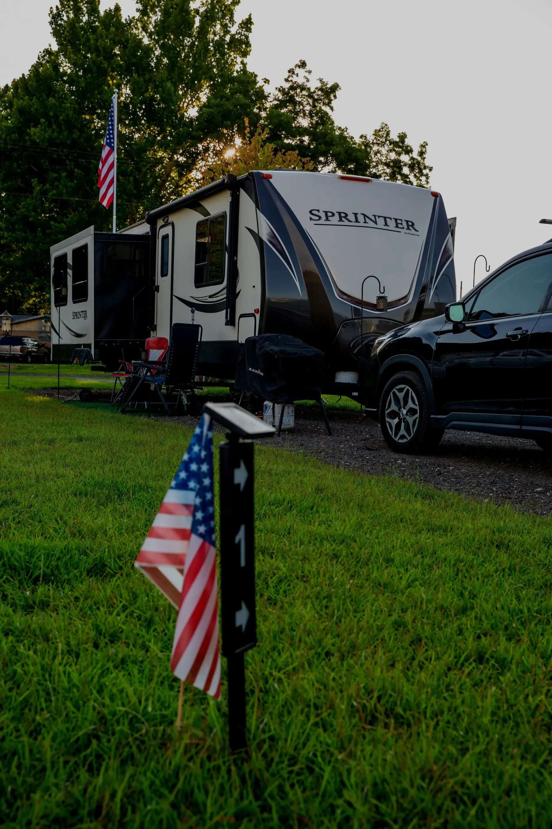RV parked at Simple Livin Campground
