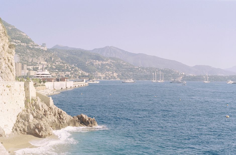 French Riviera coastline with turquoise Mediterranean sea and elegant seafront