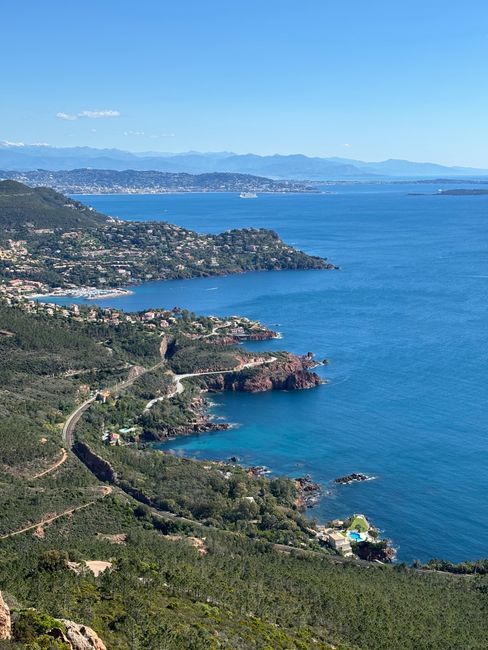 Winding corniche road along the French Riviera between Nice and Monaco