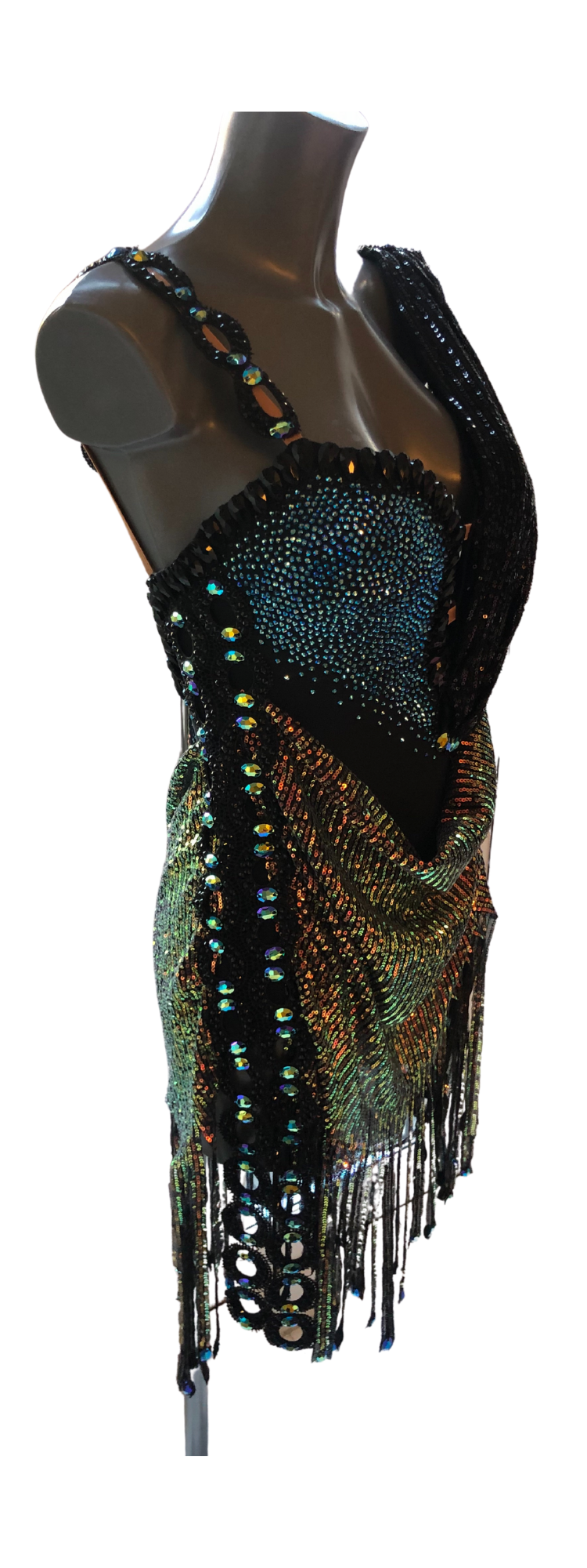 Jet AB Sequin Competition Latin Dress