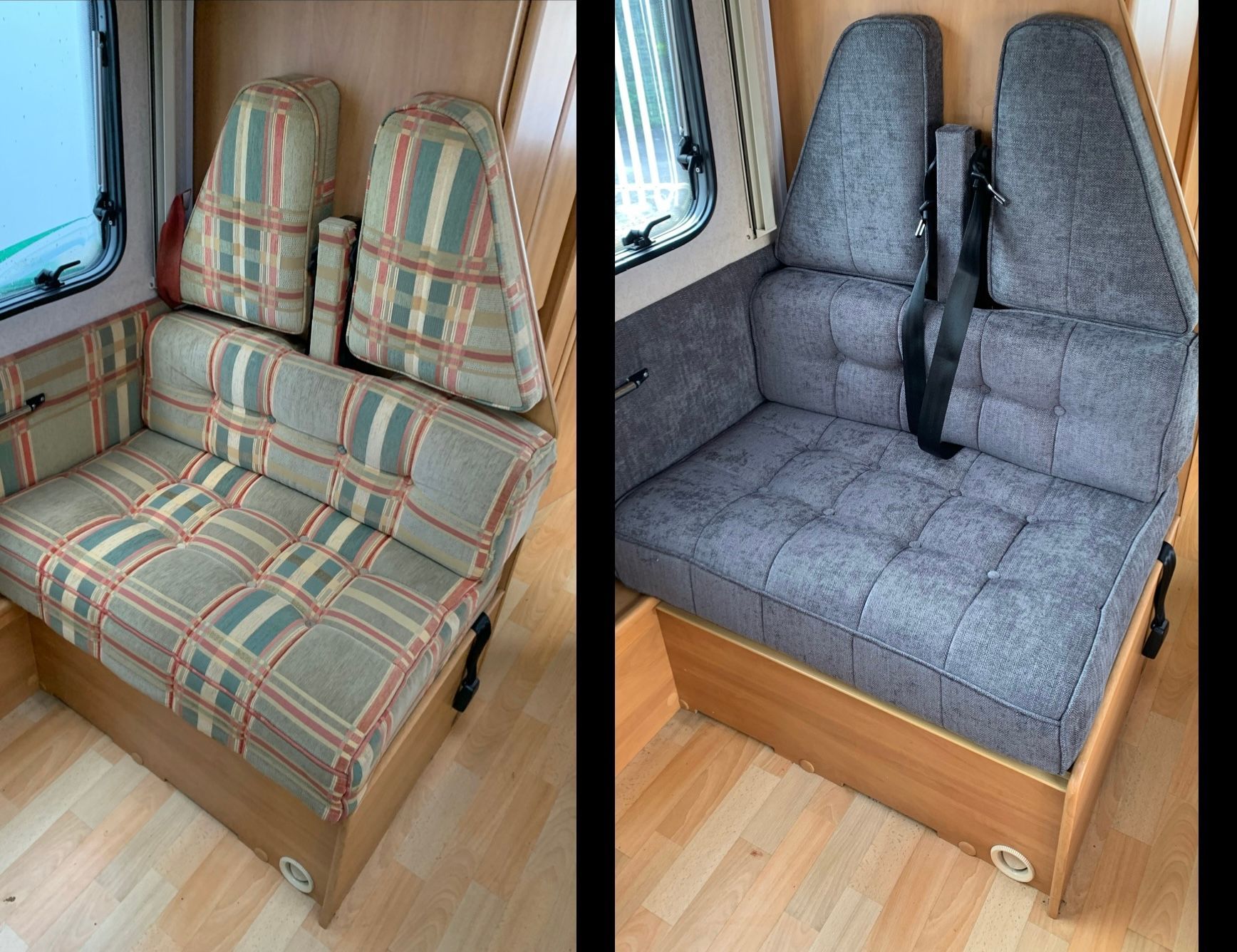 Motorhome seating reupholstered 