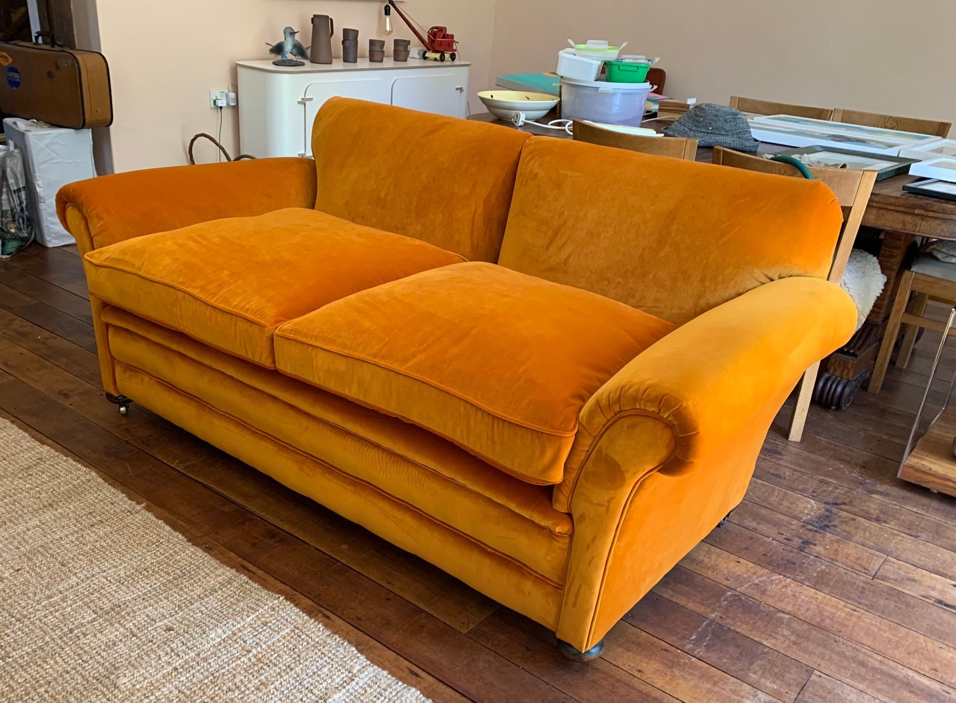 Antique large Sofa reupholstered 