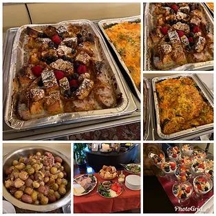 There are many different types of food on the table.