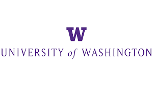 The logo for the university of washington is purple and white.