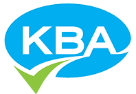 The kba logo is a blue circle with a green check mark on it.