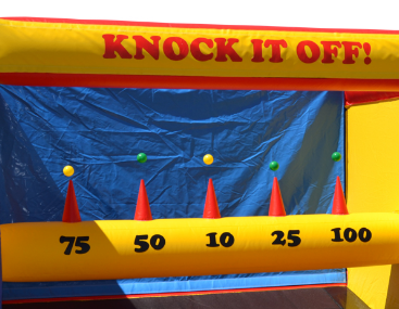 A knock it off game comes with balls